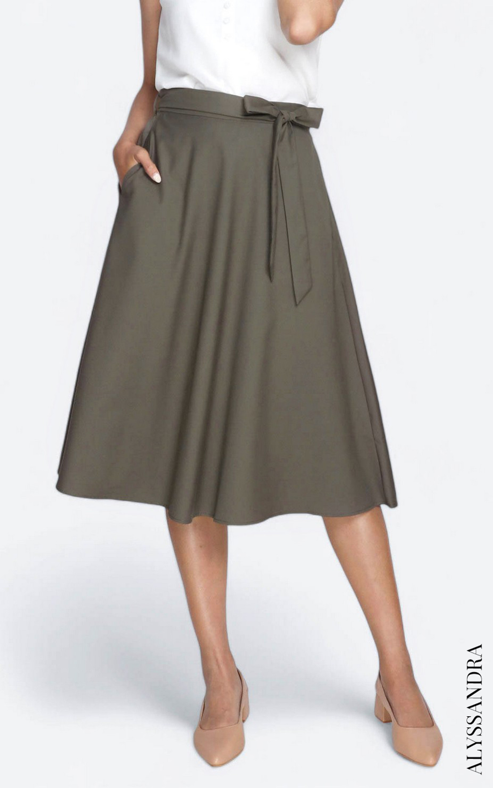 A-line Flare Skirt - Charcoal Grey | Online Ladies Office